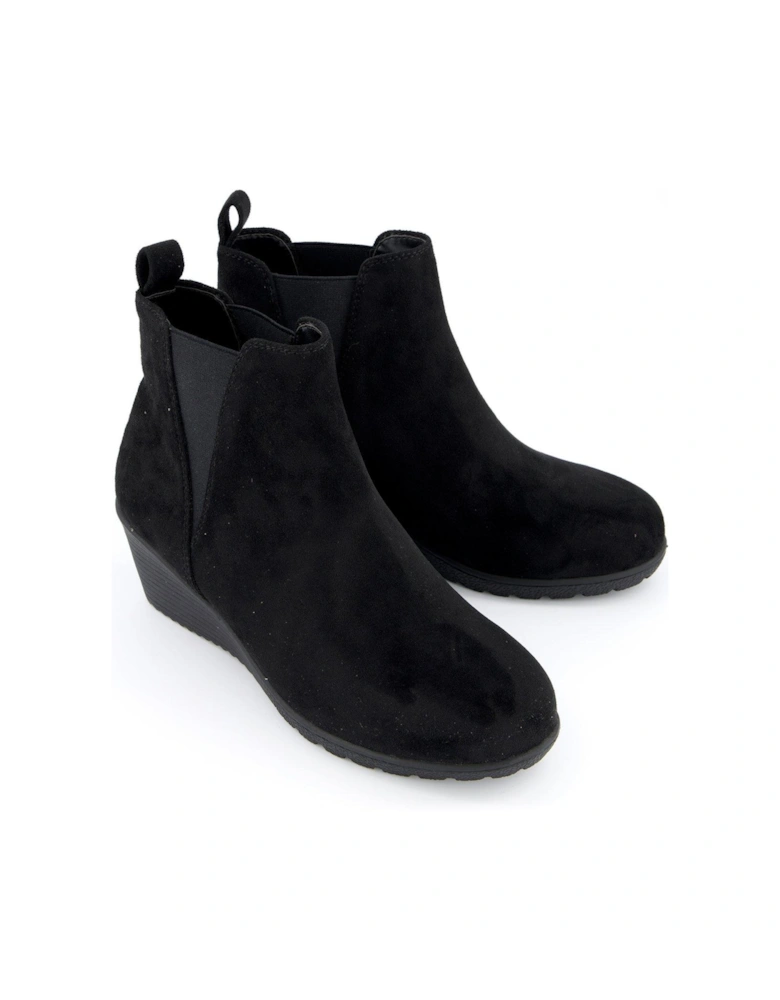 Wedge Ankle Boot - Black