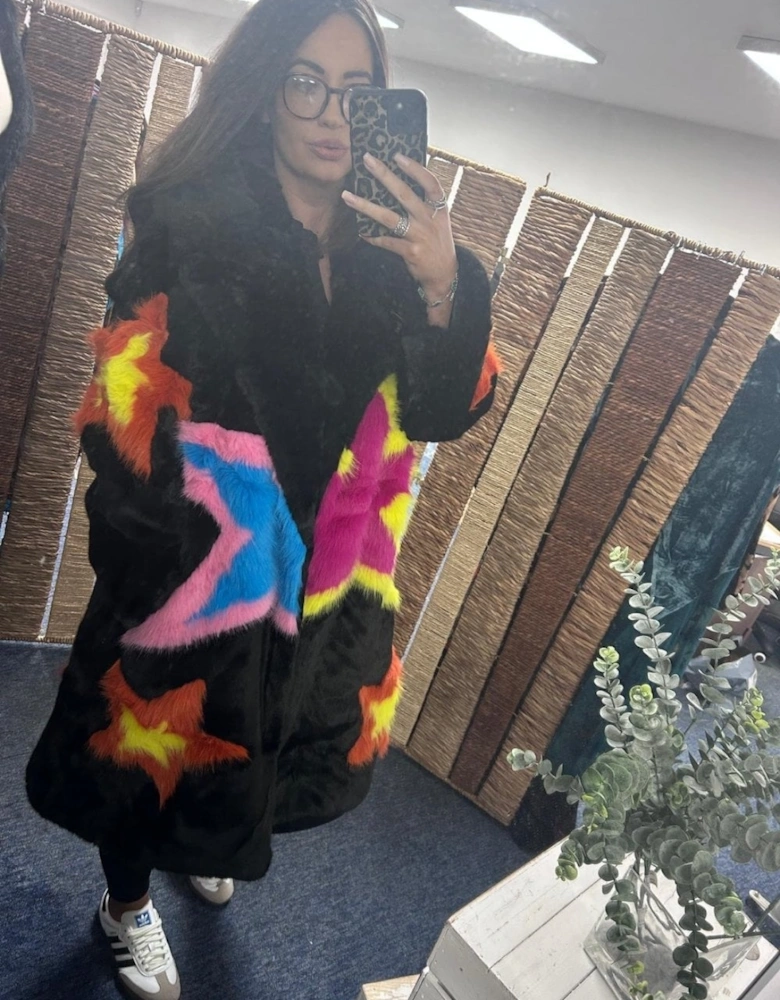 Hand Made Bamboo Lyocell Faux Fur Star Coat