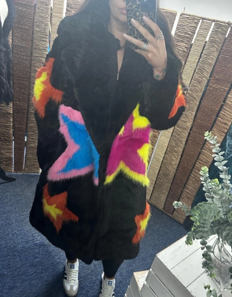 Hand Made Bamboo Lyocell Faux Fur Star Coat