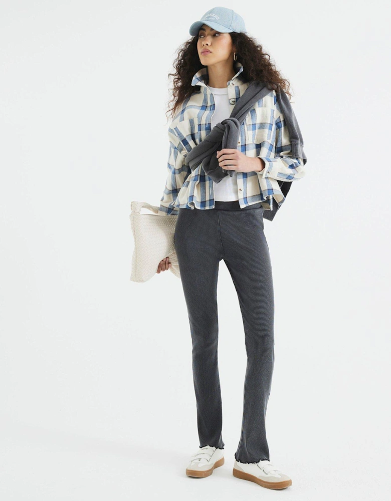 Embellished Check Shirt - Cream