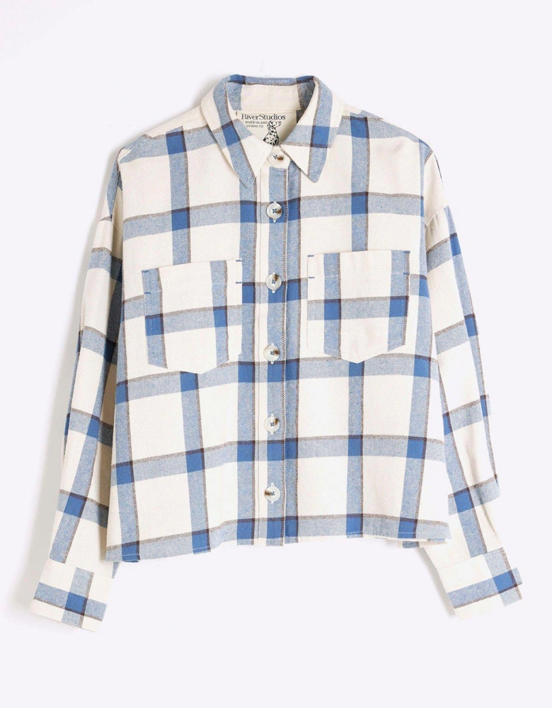 Embellished Check Shirt - Cream