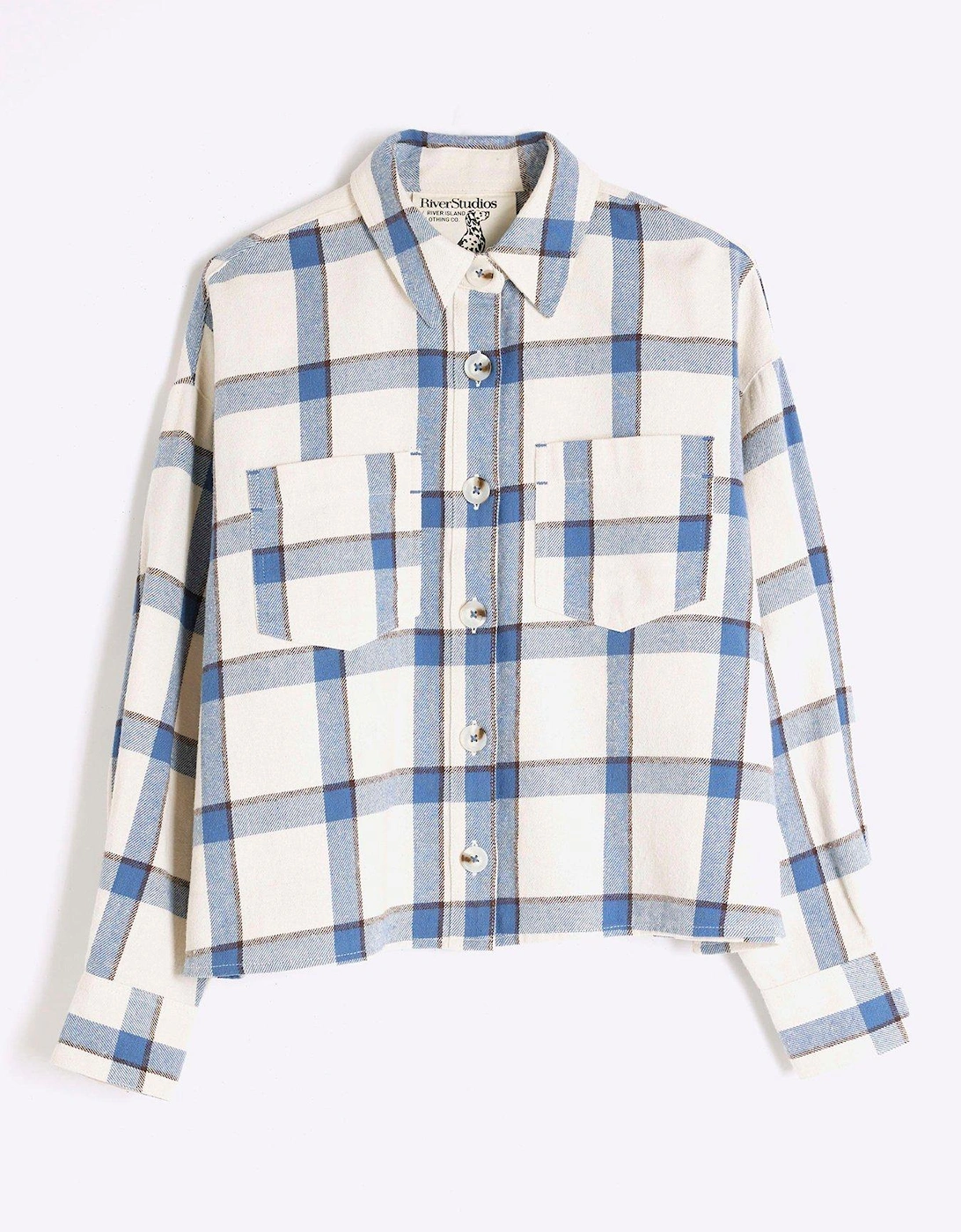 Embellished Check Shirt - Cream