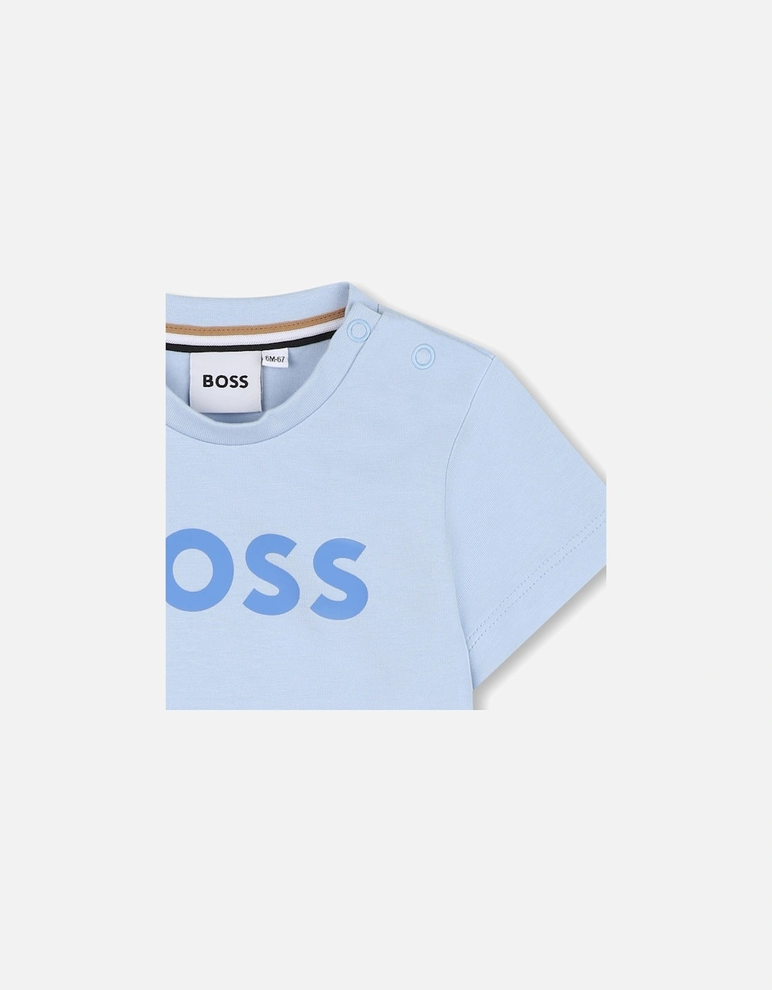 Boys Pale Blue Logo T-Shirt