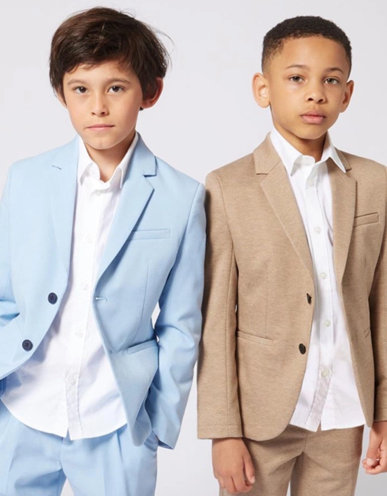 Boys Beige Occasion Blazer and Short Set