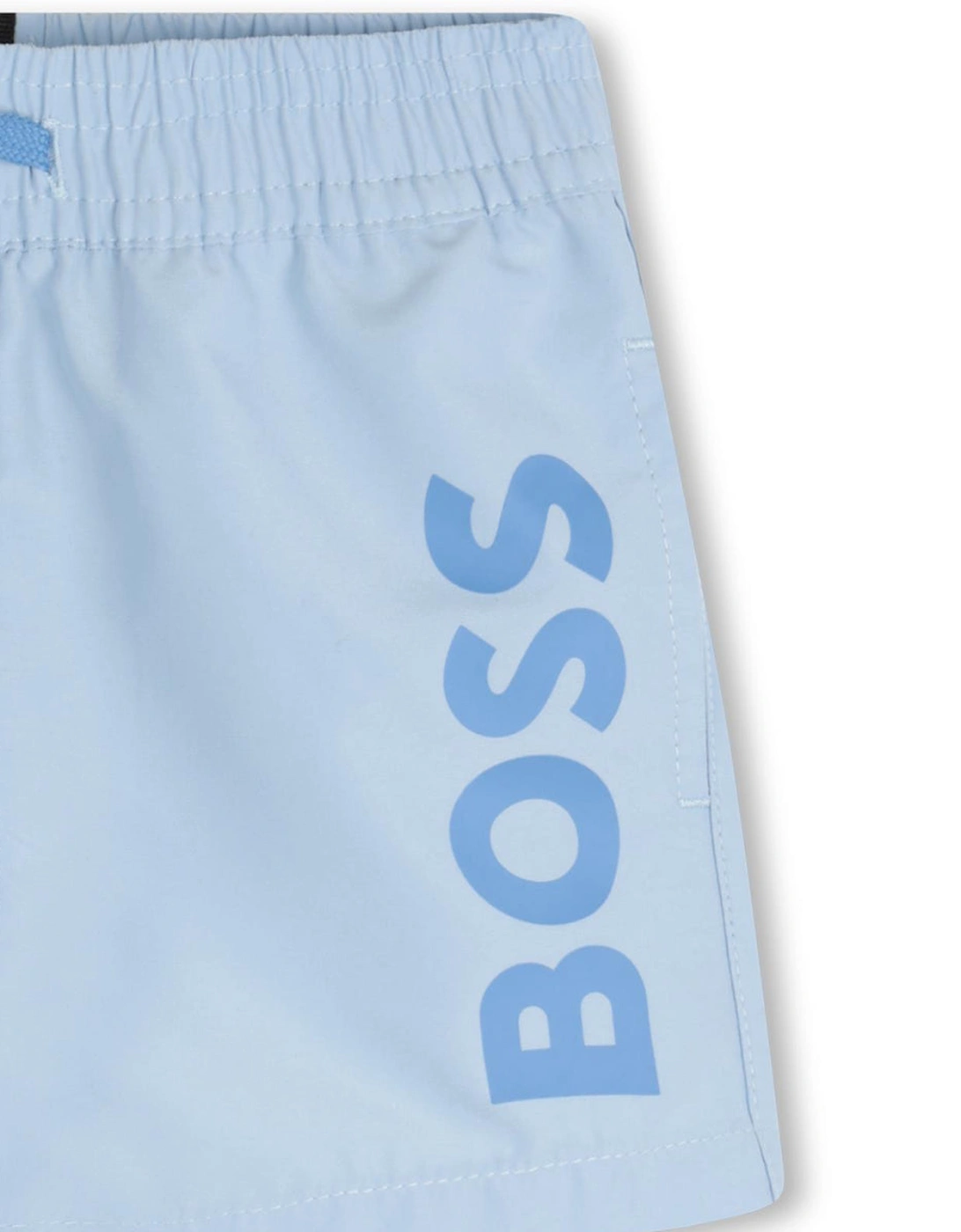 Boys Pale Blue Logo Swim Shorts