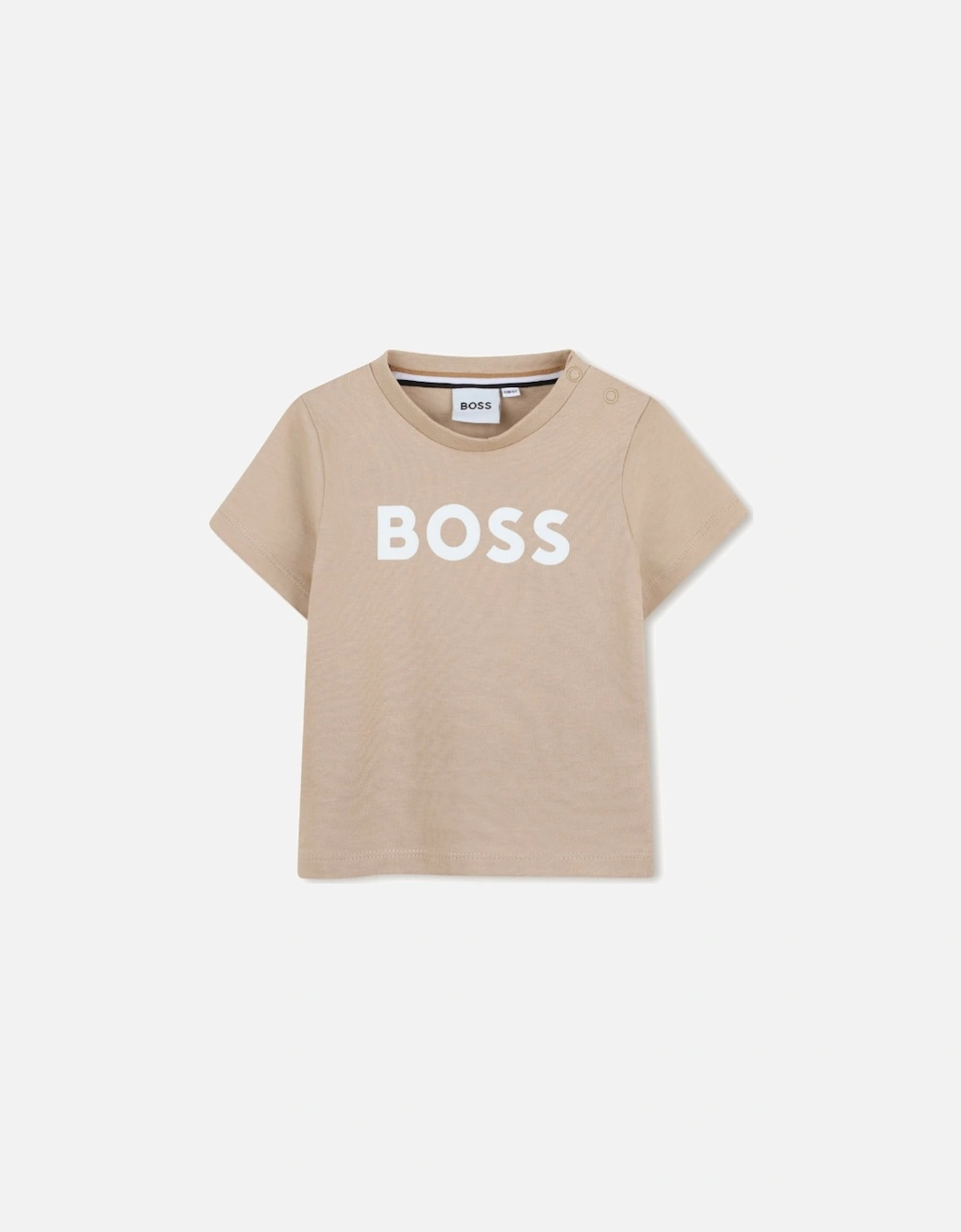 Boys Beige Logo T-Shirt, 3 of 2