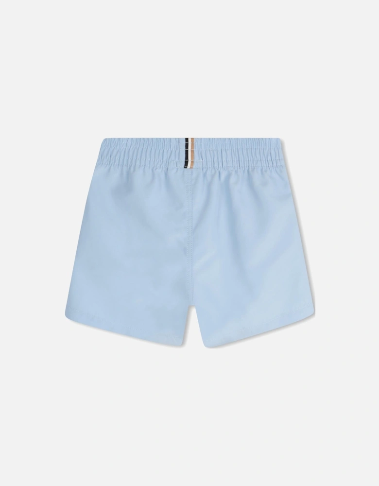 Boys Pale Blue Logo Swim Shorts