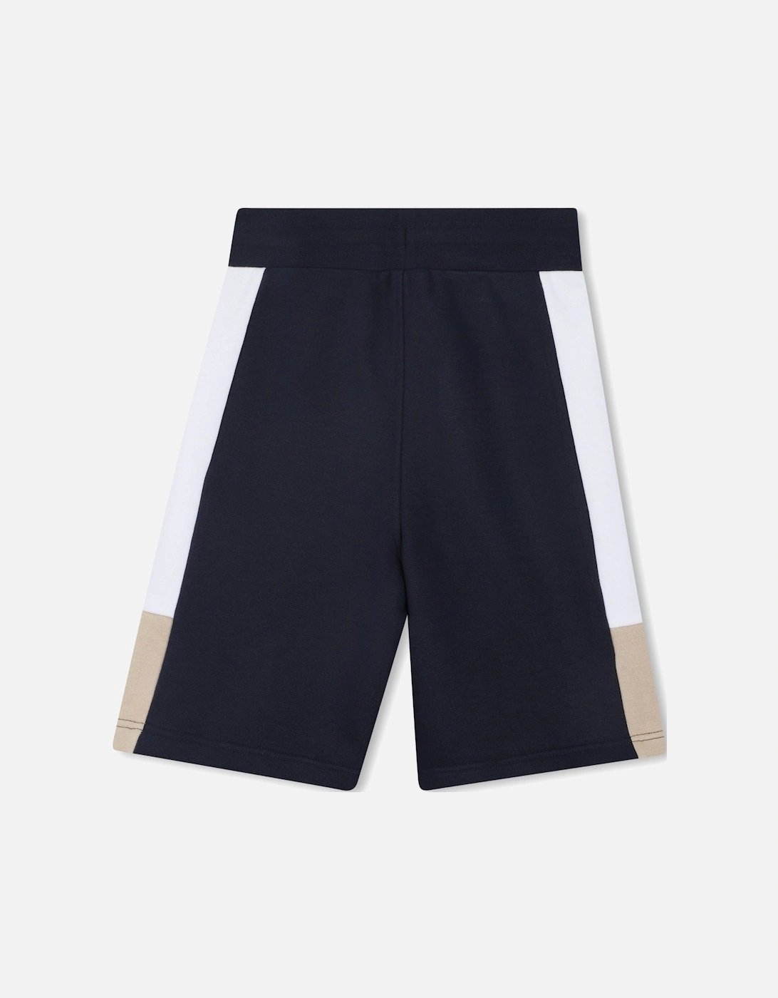 Boys Navy and Beige Logo Jog Shorts