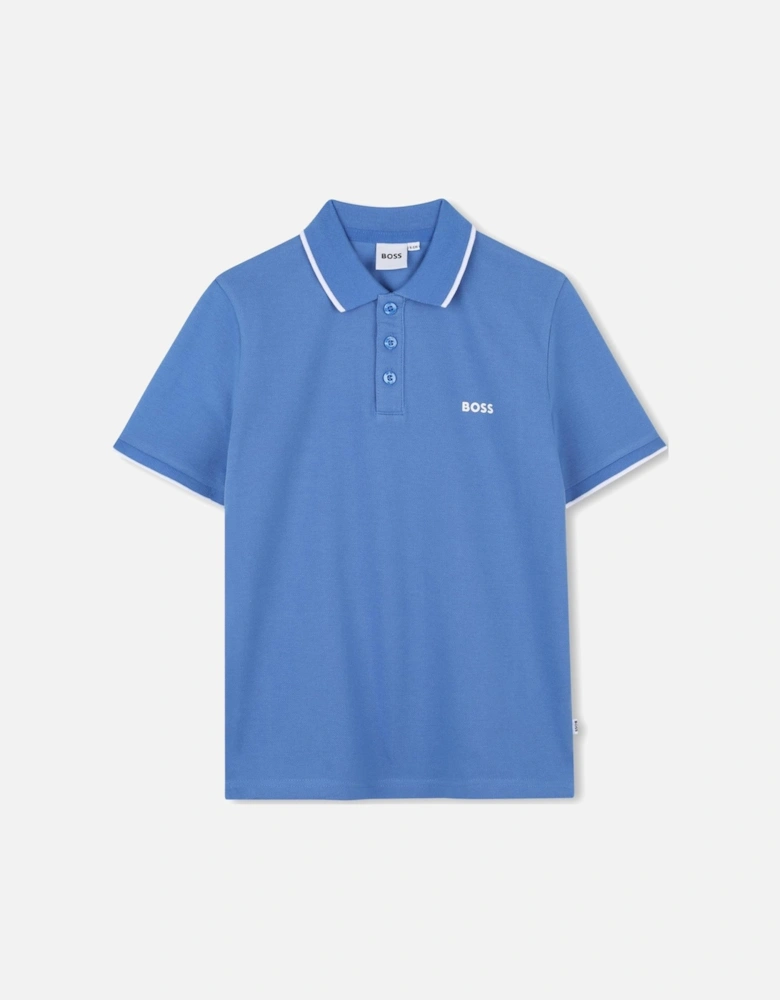 Boys Blue Logo Polo Top