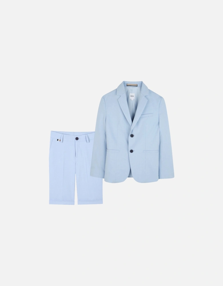 Boys Pale Blue Occasion Blazer and Short Set