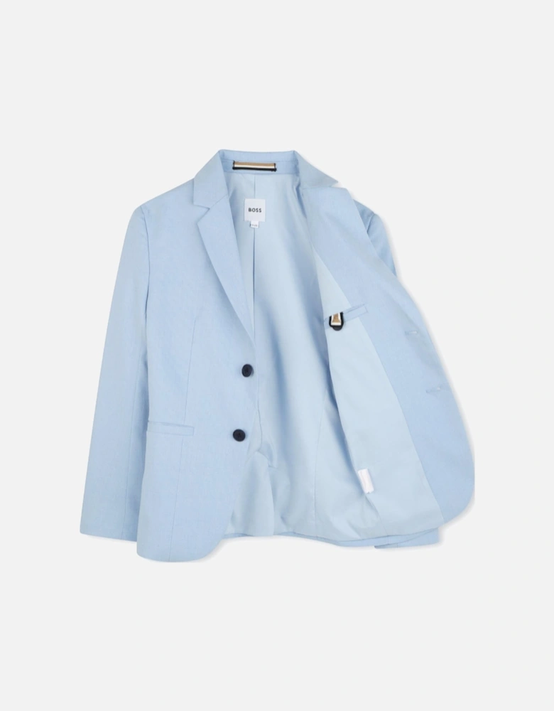 Boys Pale Blue Occasion Blazer and Short Set