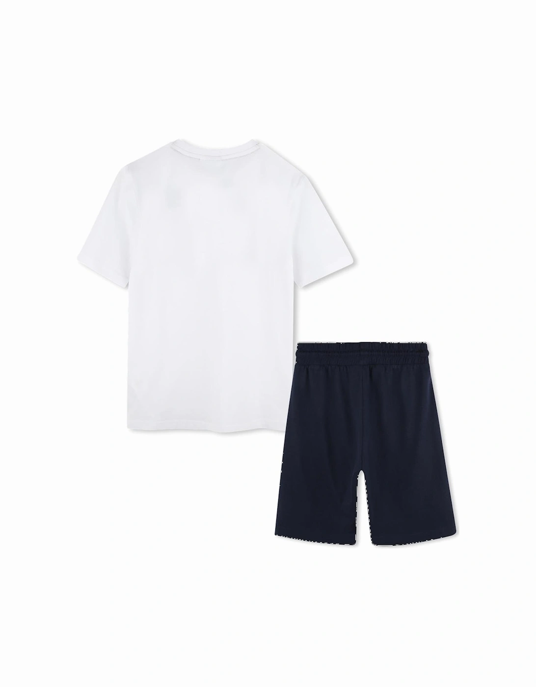 Boys Navy Logo Jog Shorts Set