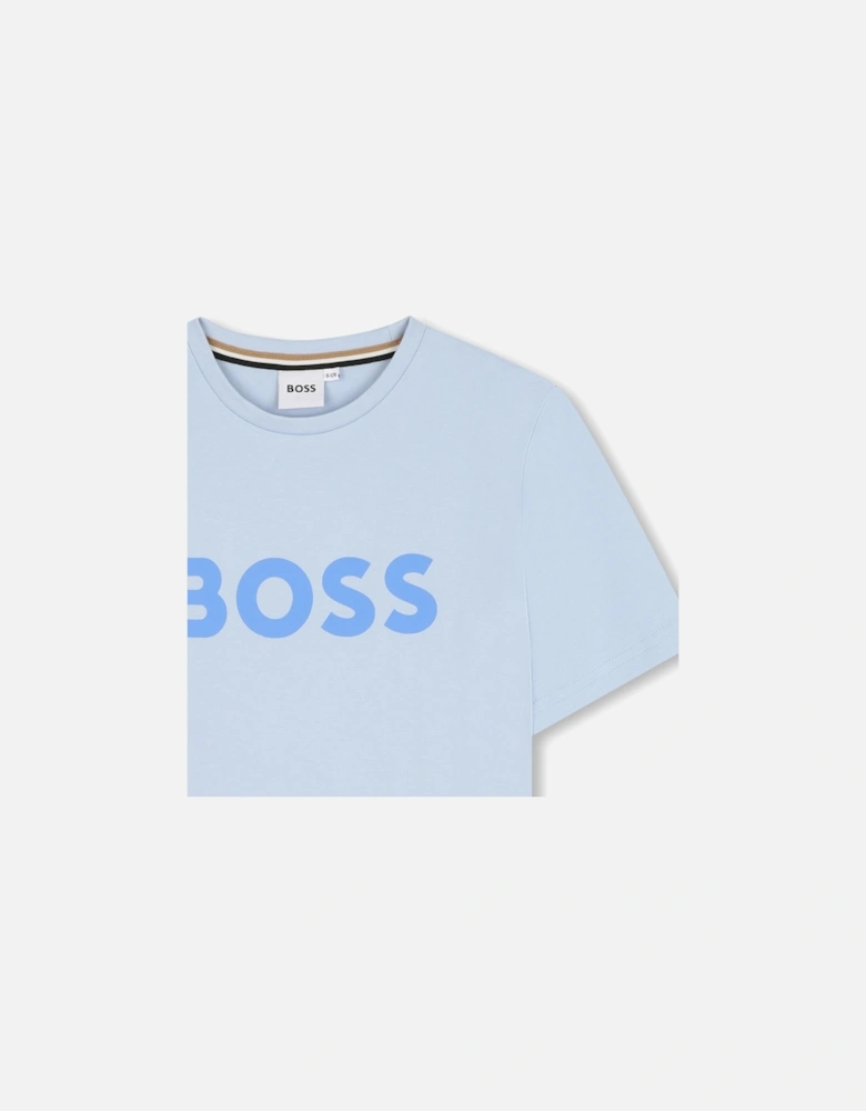 Boys Pale Blue Logo T-Shirt