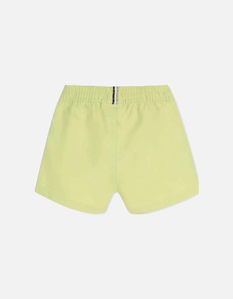 Boys Lime Green Logo Swim Shorts