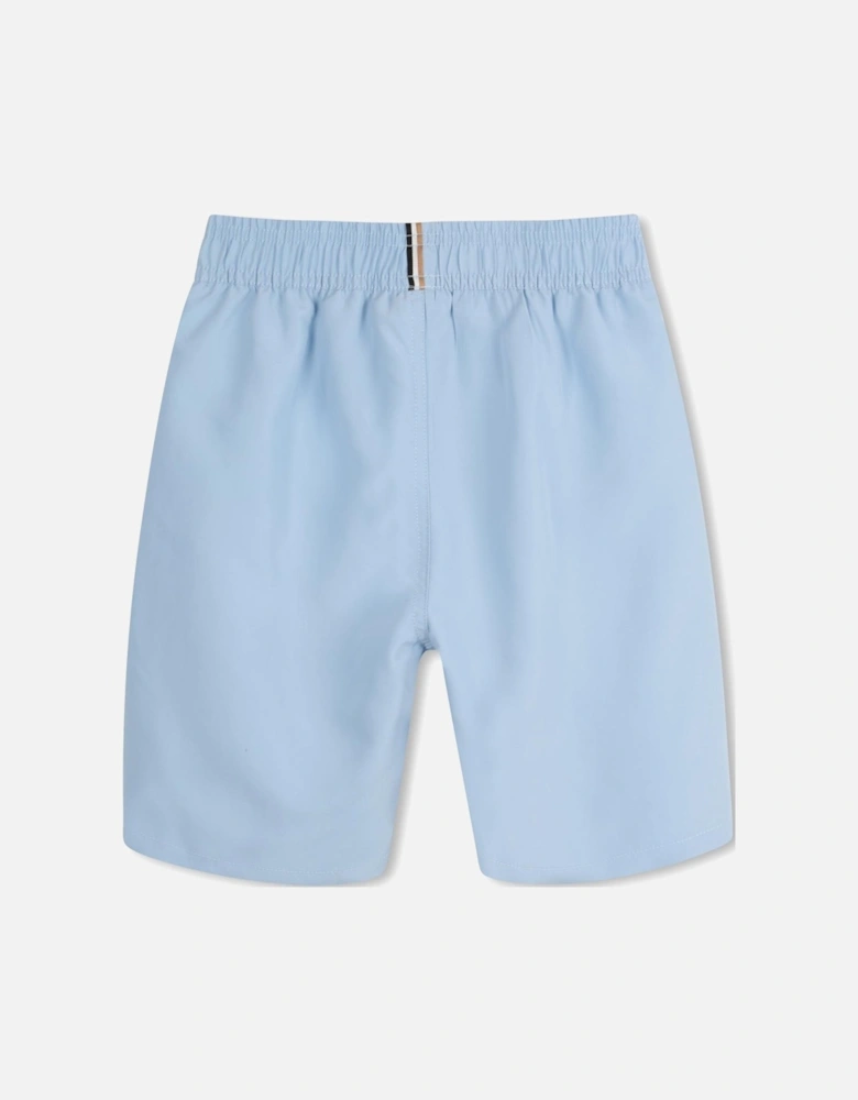 Boys Pale Blue Logo Swim Shorts