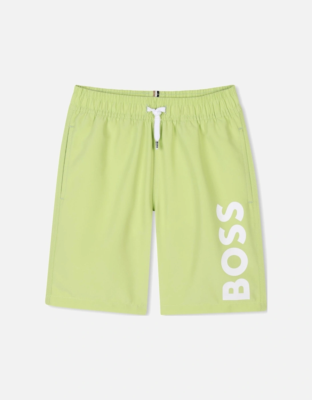 Boys Lime Green Logo Swim Shorts, 4 of 3