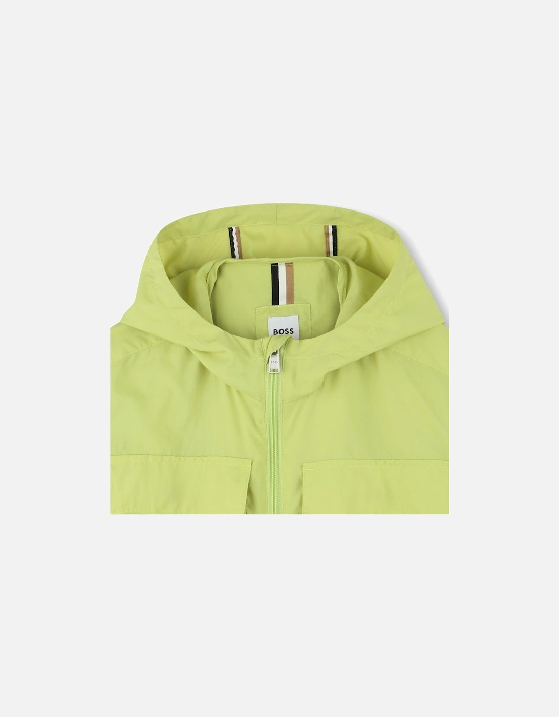 Boys Lime Green Logo Windbreaker Jacket