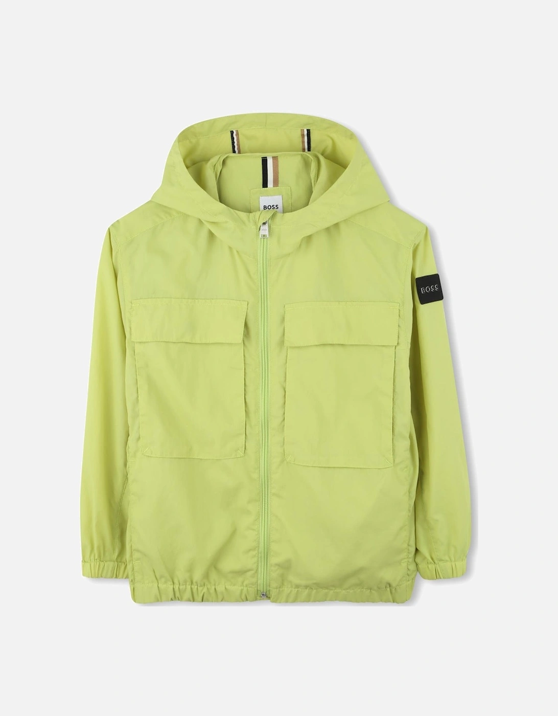 Boys Lime Green Logo Windbreaker Jacket, 4 of 3