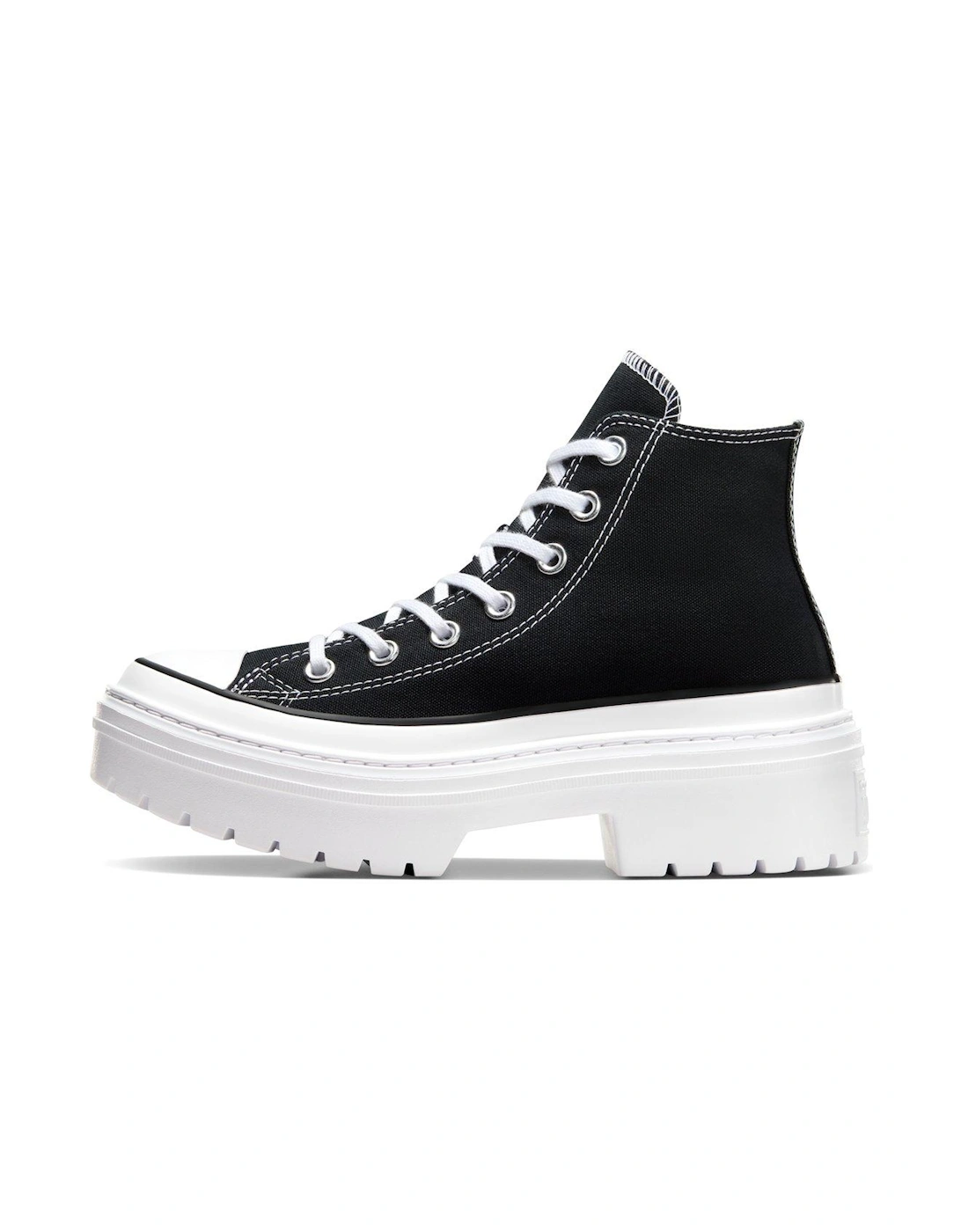 Womens Chuck Taylor All Star Lugged Heel Canvas Hi/Egret - Black/White