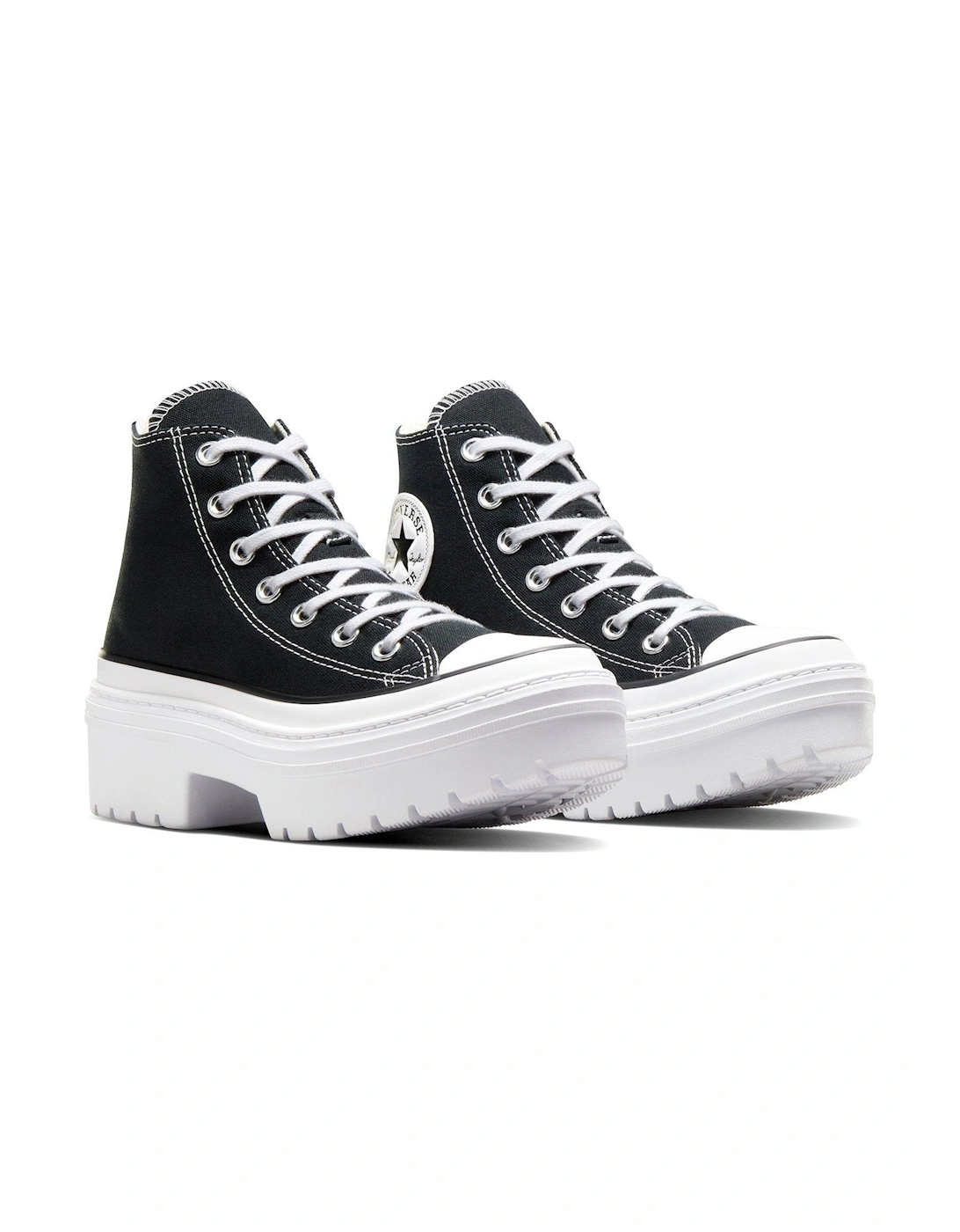 Womens Chuck Taylor All Star Lugged Heel Canvas Hi/Egret - Black/White