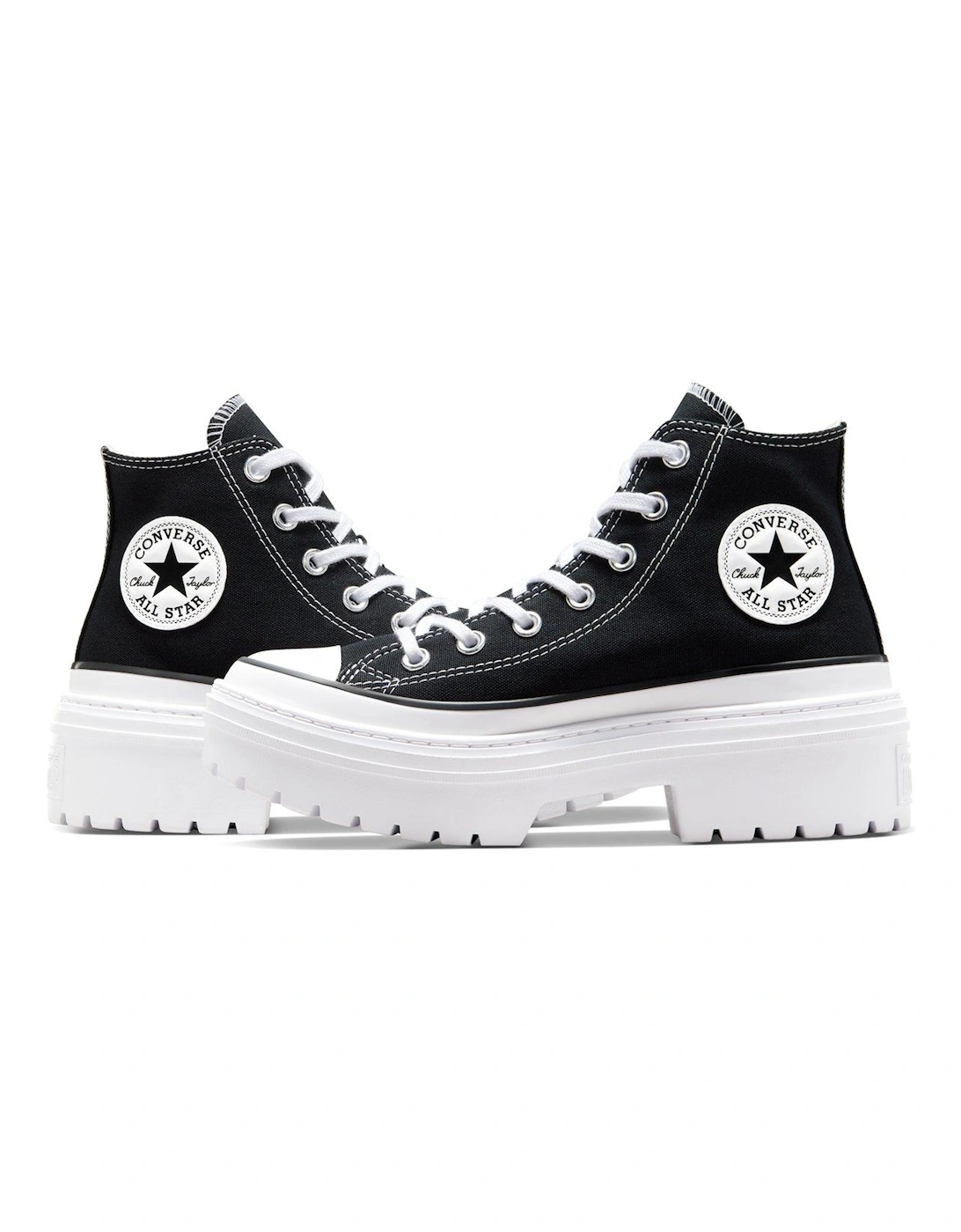 Womens Chuck Taylor All Star Lugged Heel Canvas Hi/Egret - Black/White