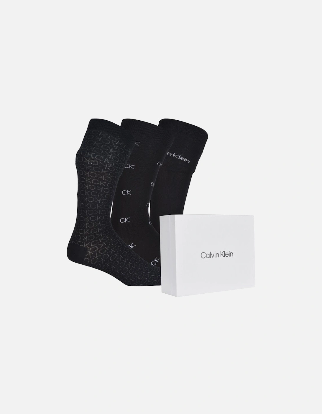3-Pack Multi Logo Lux Dress Socks Gift Box, Black, 8 of 7