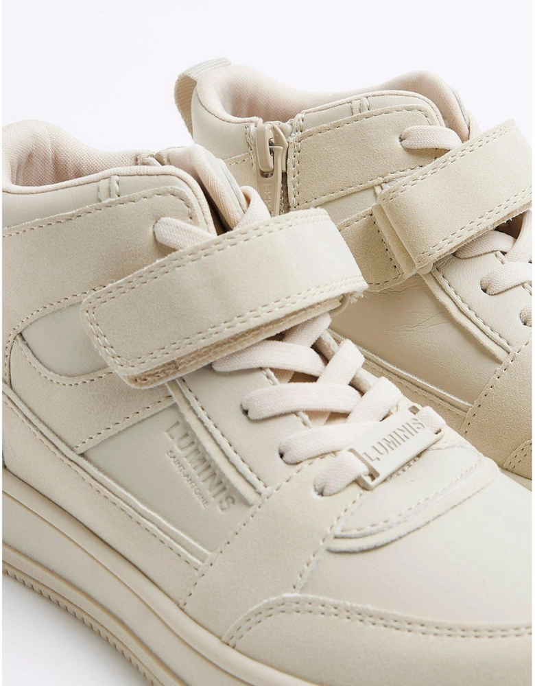 Boys Hi Top Trainers - Beige