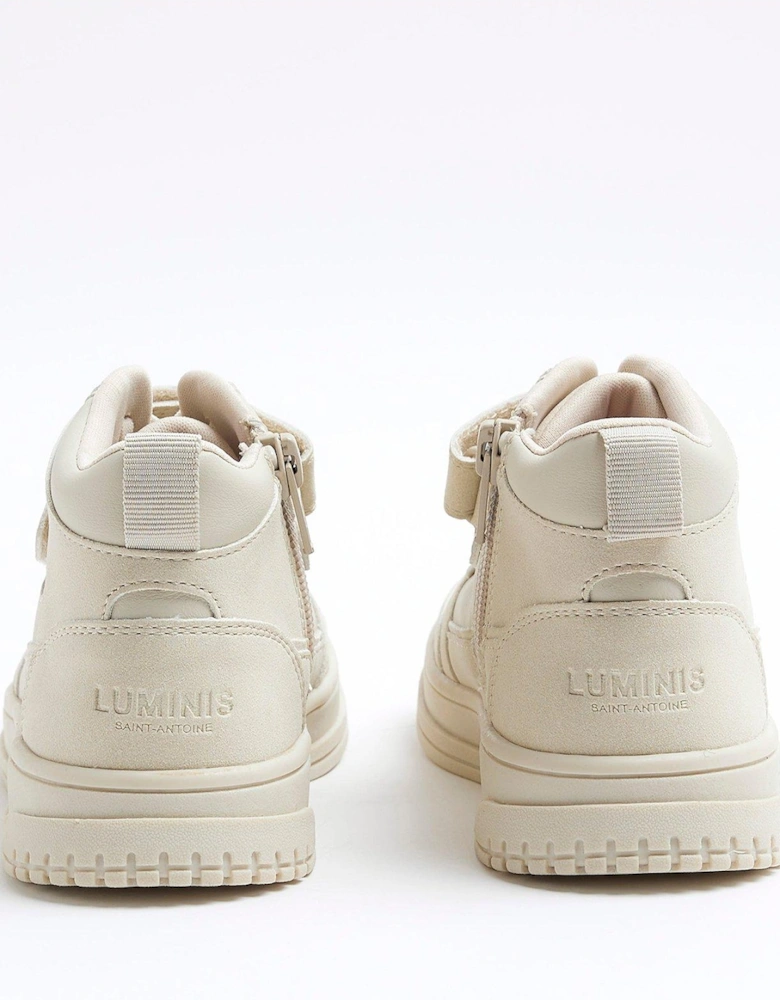 Boys Hi Top Trainers - Beige