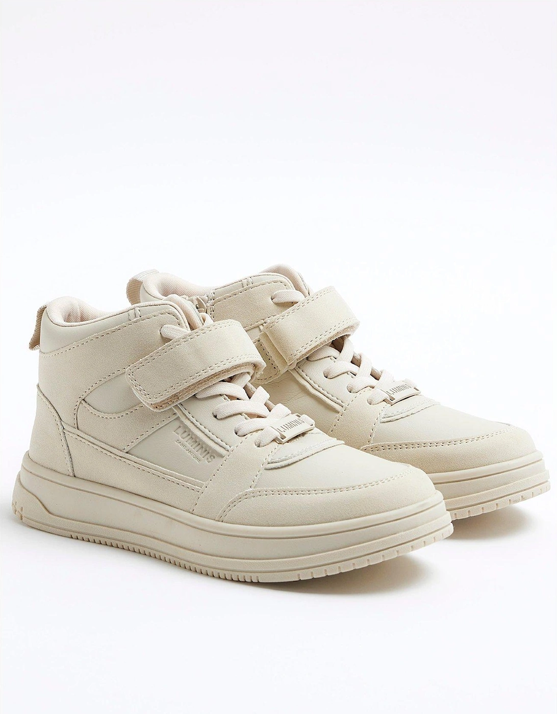 Boys Hi Top Trainers - Beige