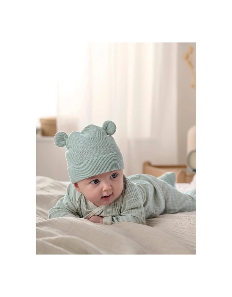 Baby Boys Knit Hat & Bootie Set - Green