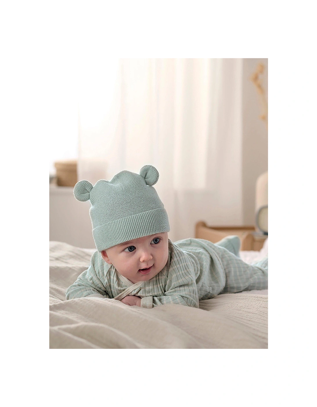 Baby Boys Knit Hat & Bootie Set - Green