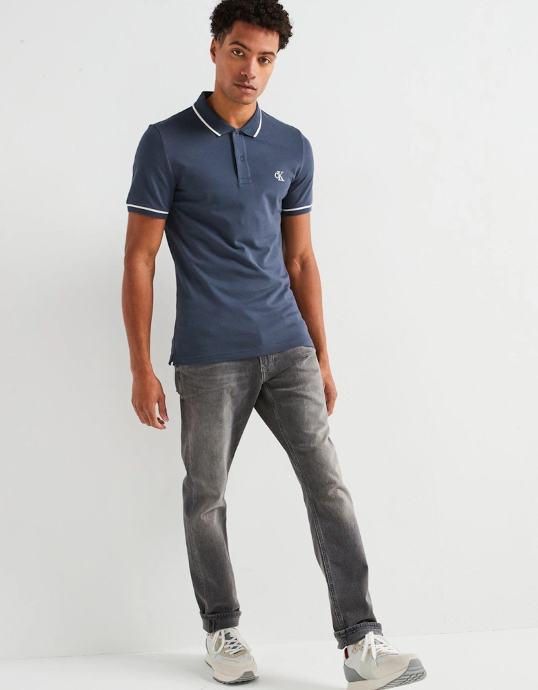 Tipping Slim Fit Polo Shirt - Navy