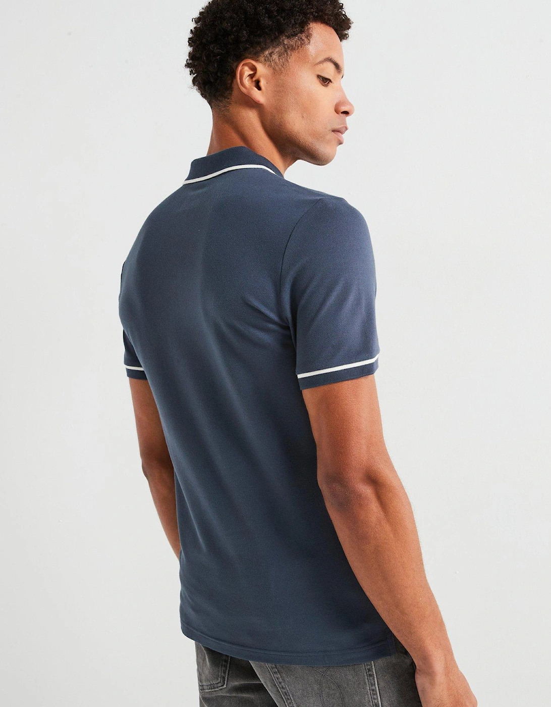 Tipping Slim Fit Polo Shirt - Navy