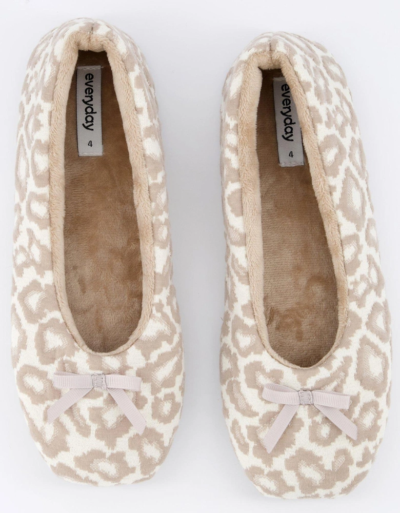 Ballerina Slipper with Bow Detail - Natural