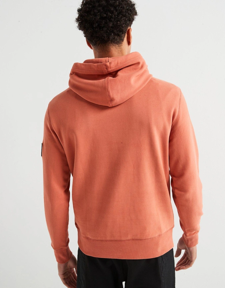 Badge Sleeve Overhead Hoodie - Light Red