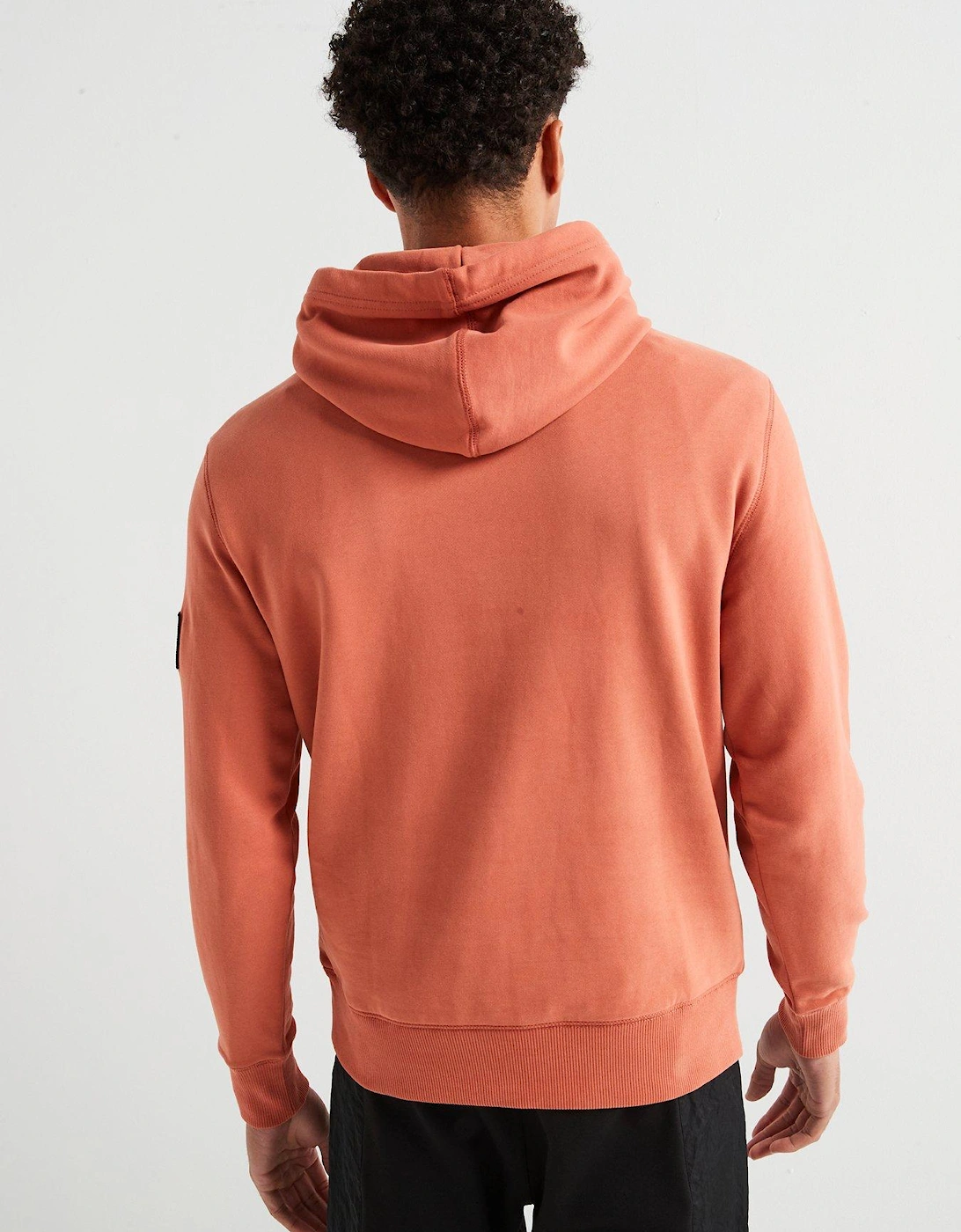 Badge Sleeve Overhead Hoodie - Light Red