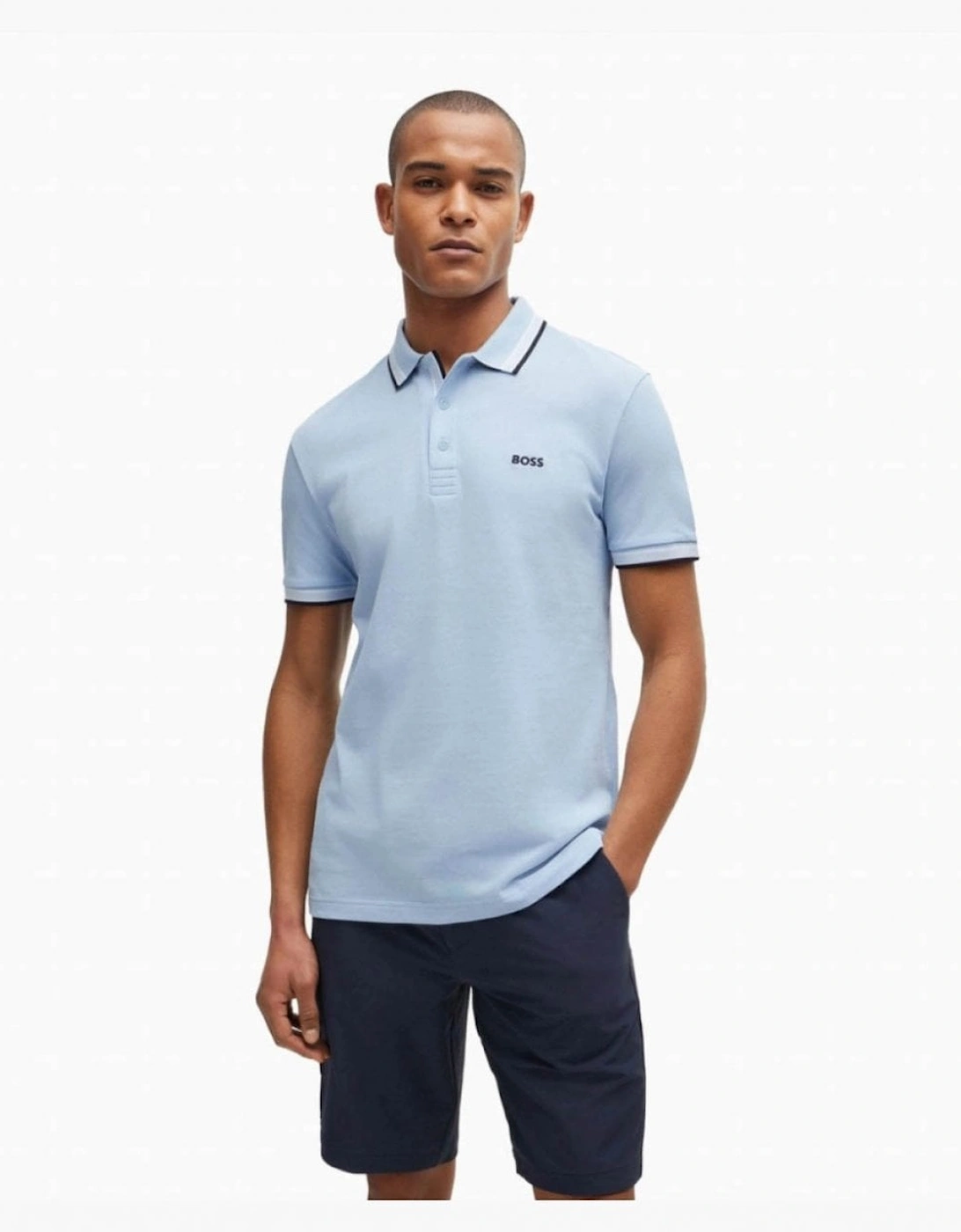 Hugo Boss Men's Blue Boss Green Paddy Contrast Polo Nos - - : 44/Regular Xxl