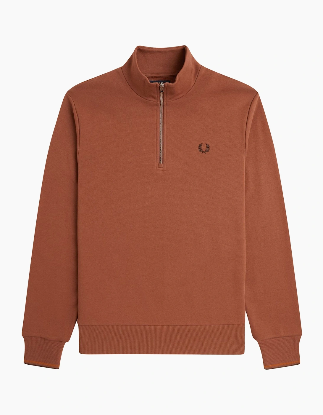 Men's Fred Perry Half Zip Sweatshirt - Orange - Size: X-LARGE