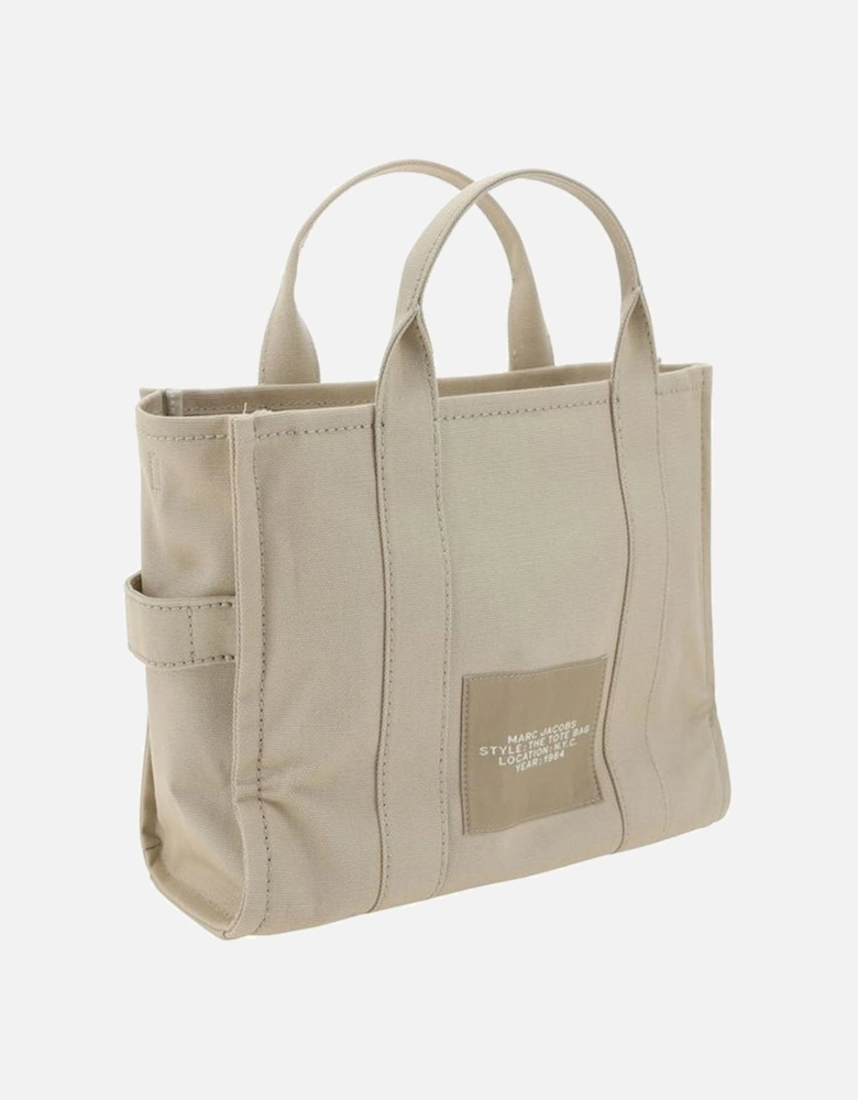 The Medium Cotton Tote Handbag with Monogram Women - Beige