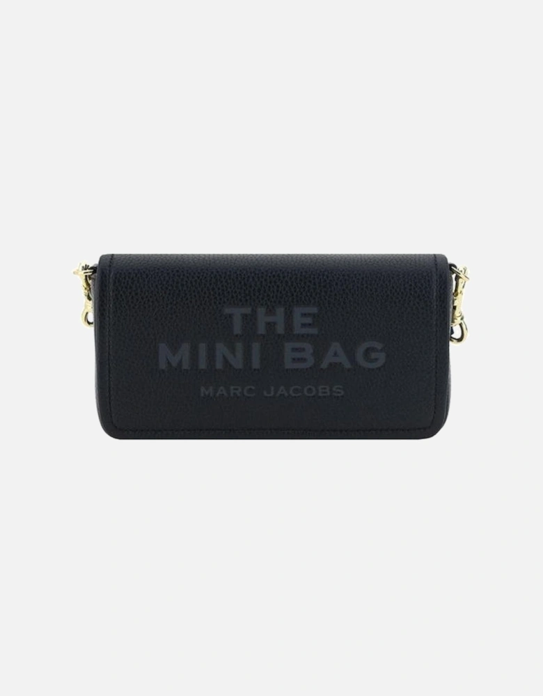 Grained Leather Mini Shoulder Bag Women - Black
