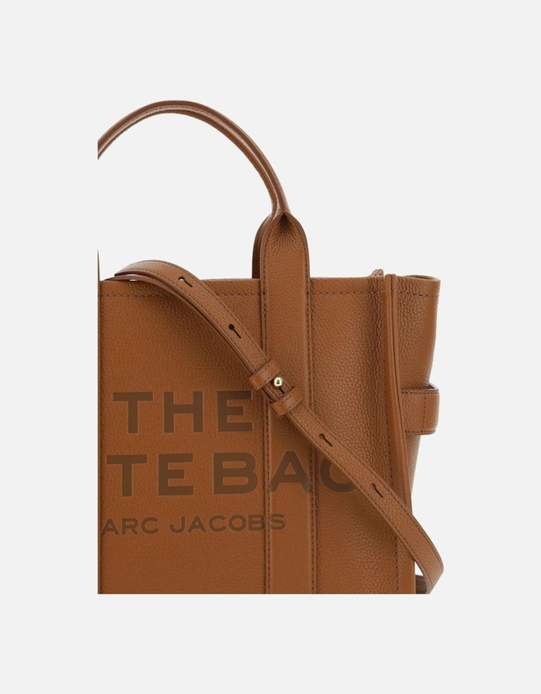 Grained Leather Medium Tote Handbag Women - Brown