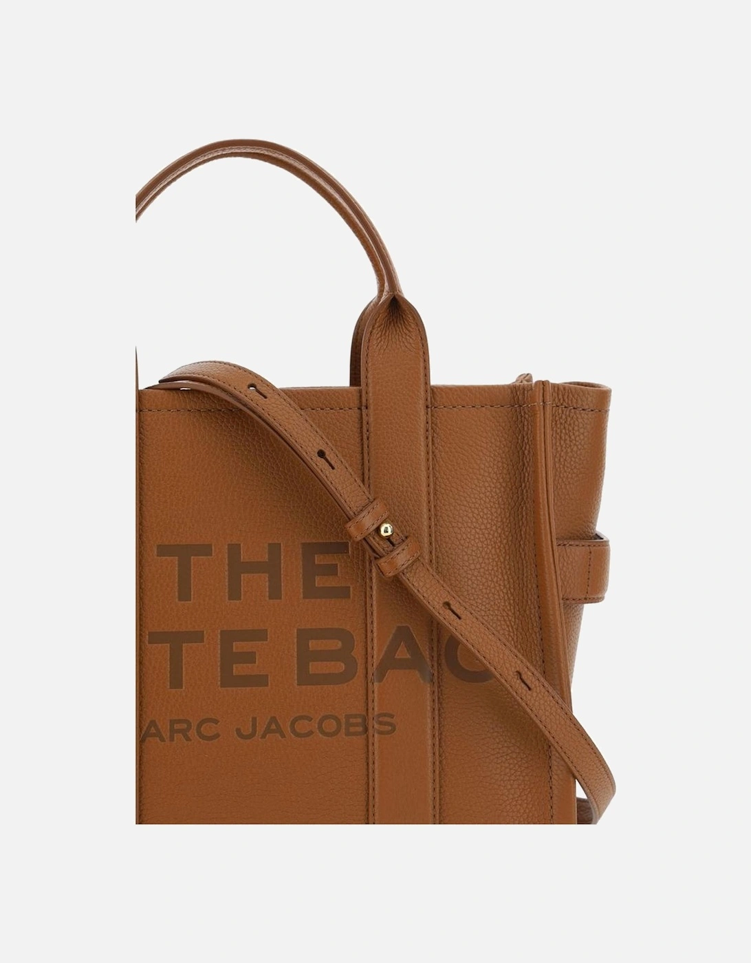 Grained Leather Medium Tote Handbag Women - Brown
