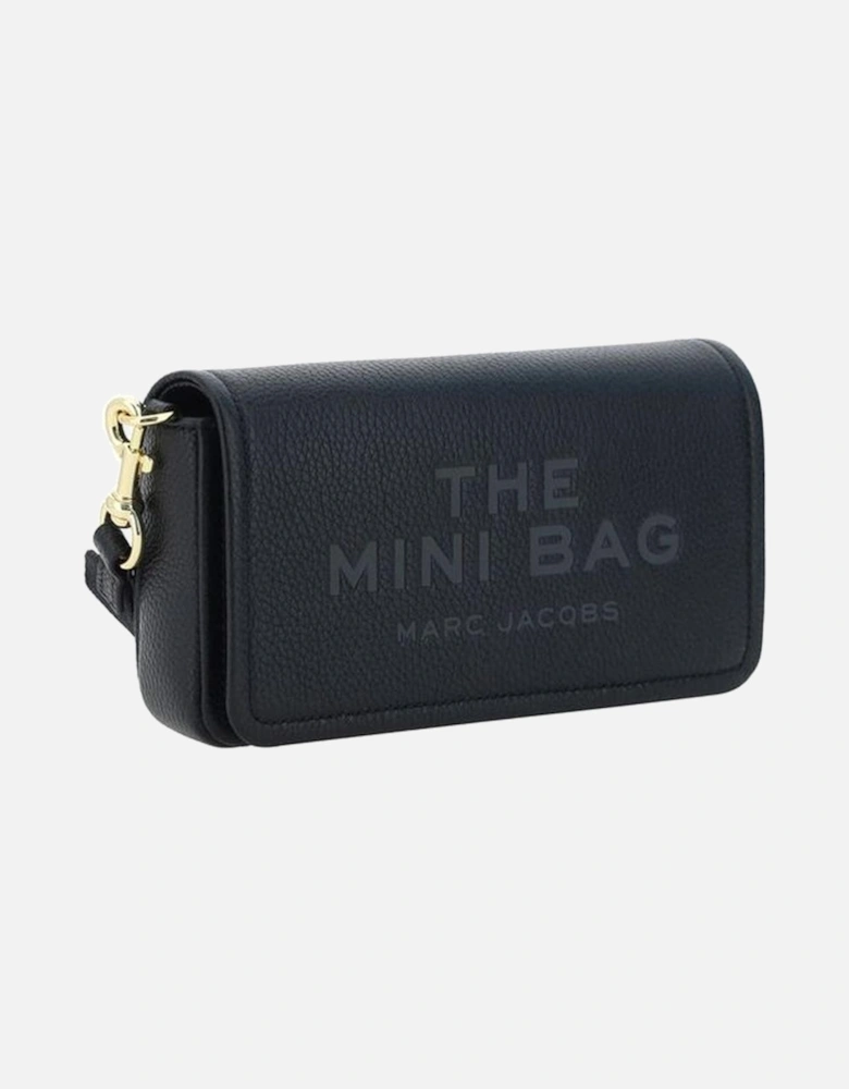 Grained Leather Mini Shoulder Bag Women - Black