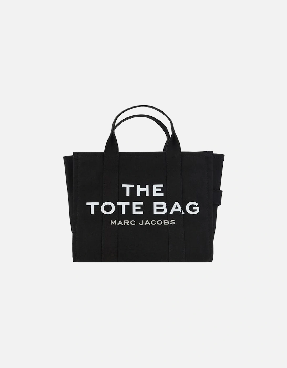 Cotton Medium Tote Handbag with Monogram Print Women - Black, 5 of 4