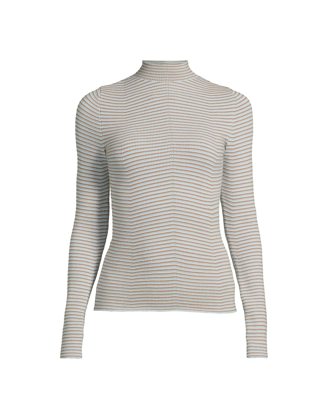 Long Sleeve Contrast Ribbed Top - Multi