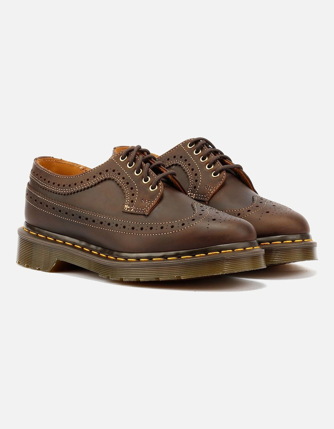 Dr. Martens 3989 Crazy Horse Leather Brown Lace-Up Shoes, 9 of 8