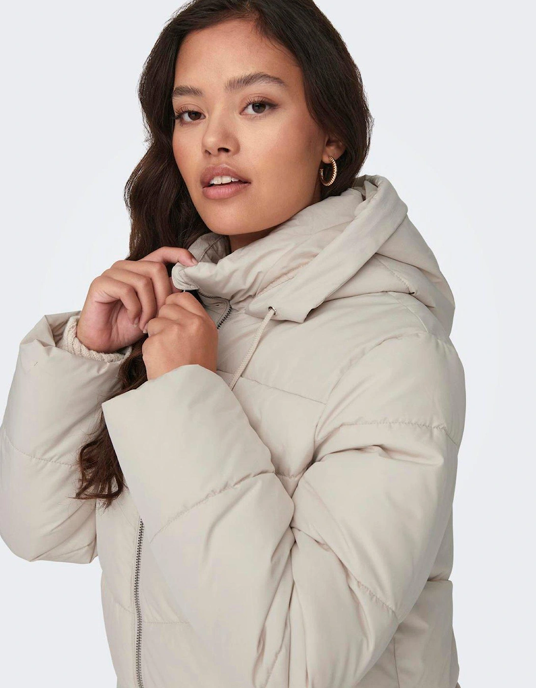 Short Padded Coat - Cream