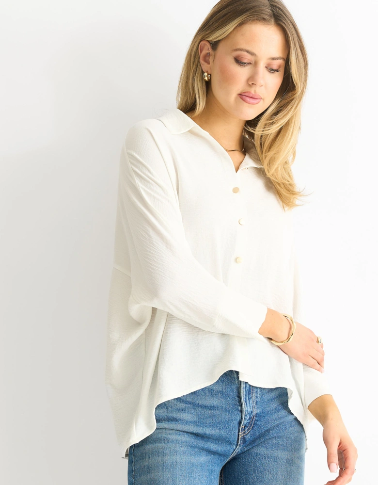 White Kimono Oversized Blouse