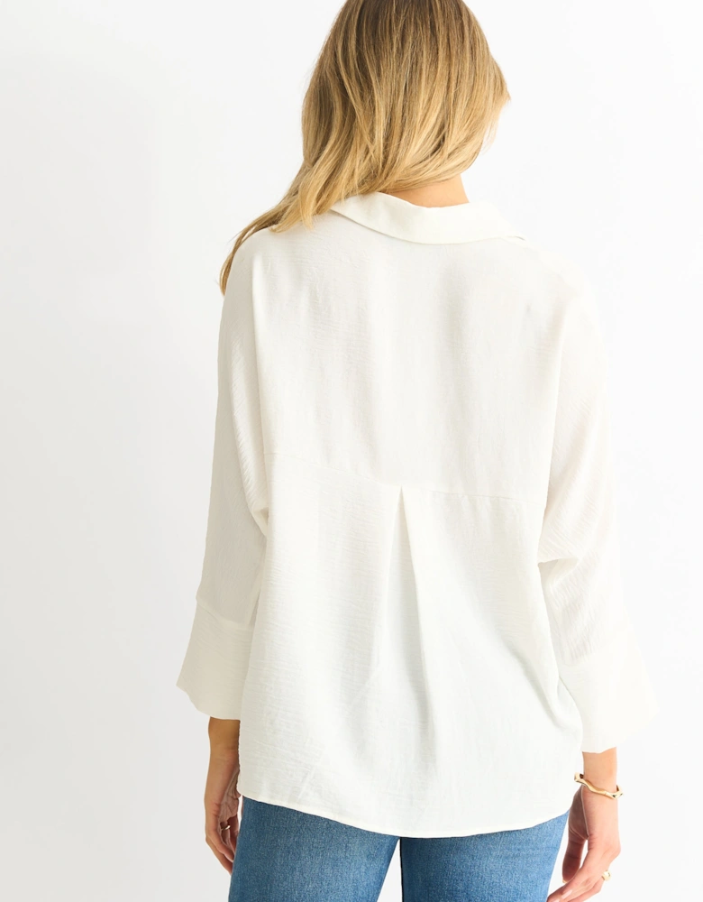 White Kimono Oversized Blouse