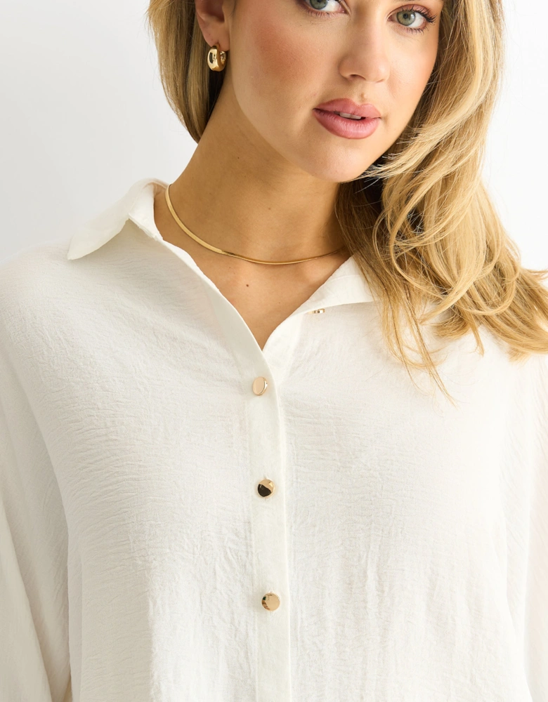 White Kimono Oversized Blouse